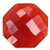 RED ONYX CHECKER OCTAGON CAB 15MM 6.36 Cts.