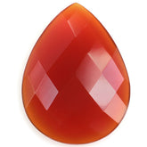 RED ONYX CHECKER PEAR CAB 20X15MM 7.45 Cts.