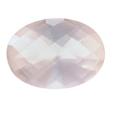 ROSE QUARTZ CHECKER CUT TOP WITH DIAMOND CUT BACK OVAL 18X13MM 10.77 Cts.
