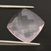 ROSE QUARTZ BRIOLETTE CUSHION (TRANSPARENT) 15MM 8.49 Cts.