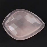 ROSE QUARTZ CARVED CHECKER TOP ONION (MILKY)30X22 MM 32.13 Cts.