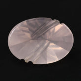 ROSE QUARTZ FLAT BUFFTOP LIGHTENING OVAL 14X10MM 4.76 Cts.