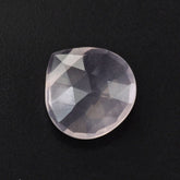 ROSE QUARTZ ROSE CUT BRIOLETTE HEART (SIDE DRILL) (SEMI-MILKY) (NICE COLOR) 8MM 1.81 Cts.