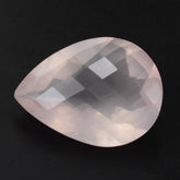 ROSE QUARTZ CHECKER CUT PEAR (SEMI-MILKY) (NICE COLOR) 20X15MM 13.08 Cts.
