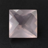 ROSE QUARTZ CHECKER TOP PRINCESS CUT BACK SQUARE (SEMI-MILKY) (NICE COLOR) 12MM 7.11 Cts.