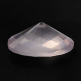 ROSE QUARTZ CHECKER TOP DIAMOND CUT BACK OVAL (SEMI-MILKY) (NICE COLOR) 18X13MM 9.93 Cts.