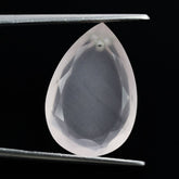 ROSE QUARTZ BOTH SIDE TABLE CUT PEAR (FULL DRILL) 22X15MM 13.85 Cts.