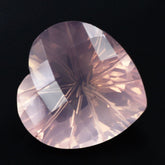 ROSE QUARTZ CHECKER CUT ON TOP BACK LAZER CUT HEART 15MM 10.35 Cts.