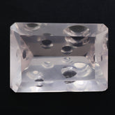 ROSE QUARTZ SUPPER BUBBLE OCTAGON (DES#116) 14X10MM 5.93 Cts.