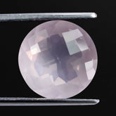 ROSE QUARTZ CHECKER CUT ROUND 14MM 7.9 Cts.