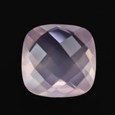 ROSE QUARTZ SUPER CHECKER CUT BRIOLETTE CUSHION 11MM 4.93 Cts.