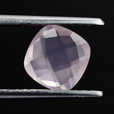 ROSE QUARTZ SUPER CHECKER CUT BRIOLETTE CUSHION 8MM 1.92 Cts.