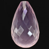 ROSE QUARTZ FACETED DROP (HALF DRILL) 20X12MM 18.85 Cts.