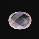 ROSE QUARTZ SUPER CHECKER CUT BRIOLETTE OVAL 10X8MM 2.25 Cts.