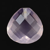 ROSE QUARTZ CHECKER CUT BRIOLETTE HEART (HALF DRILL) 12MM 5.49 Cts.