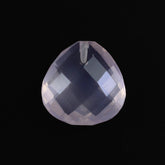 ROSE QUARTZ CHECKER CUT BRIOLETTE PEAR (HALF DRILL) 10MM 3.39 Cts.