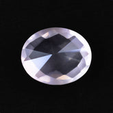 ROSE QUARTZ CHECKER ON TOP DIAMOND CUT BACK OVAL (LITE) 12X10MM 3.68 Cts.