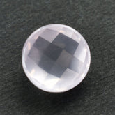 ROSE QUARTZ CHECKER CUT ROUND CAB (SEMI-MILKY/SUPER) 10X10MM 3.56 Cts.