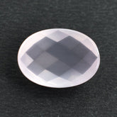 ROSE QUARTZ CHECKER CUT OVAL CAB (SEMI-MILKY/SUPER) 14X10MM 5.03 Cts.