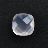 ROSE QUARTZ CHECKER CUT BRIOLETTE CUSHION (SEMI-MILKY/SUPER) 8X8MM 2.13 Cts.