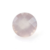 ROSE QUARTZ CHECKER CUT TOP CUT ROUND (MILKY)(CLEAN) 12.00X12.00 MM 5.39 Cts.