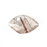RED RUTILE QUARTZ ROSE CUT BRIOLETTE MARQUISE 14X9MM 2.65 Cts.