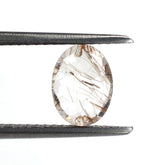 RED RUTILE QUARTZ IRREGULAR CUT BRIOLETTE OVAL 8X6MM 1.00 Cts.