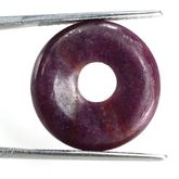 RUBY PLAIN ROUND WITH CARVED WITH BIG HOLE (FULL DRILL) 18X4MM 17.10 Cts.