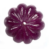 RUBY CARVED MELON ROUNDEL (OPAQUE MEDIUM)(SOME BLACK SPOTS) 13.20X13.20 MM 17.53 CTS