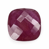 RUBY BRIOLETTE CUSHION (GLASS FILLED) (HALF DRILL) 13MM 9.80 Cts.