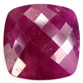 GLASSFILLED RUBY BRIOLETTE CUSHION (HALF DRILL) 18MM 25.30 Cts.