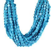 SYNTHETIC MATRIX TURQUOISE 9-11MM PLAIN ROUND COIN 14" LINE