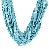 SYNTHETIC TURQUOISE 10MM PLAIN ROUND COIN BEADS 14" LINE