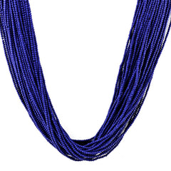 SYNTHETIC LAPIS 2MM PLAIN ROUND BEADS 14-14.50" LINE