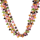 MULTI TOURMALINE COLOR GLASS 9X6-10X7MM FACETED DROPS 16" LINE