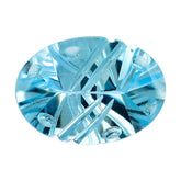 SKY BLUE TOPAZ FLAT BUFF TOP SUPER BUBBLE OVAL (DES#115) 14X10MM 6.02 Cts.