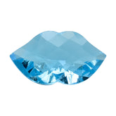 SKY BLUE TOPAZ CHECKER CUT LIPS (DES#37) 16X9MM 5.21 Cts.