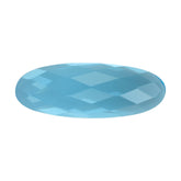 SKY BLUE TOPAZ CHECKER OVAL CAB 22X8MM 10.23 Cts.