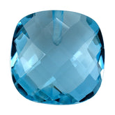 SKY BLUE TOPAZ BRIOLETTE CUSHION(HALF DRILL) 13.00MM 9.22 Cts.