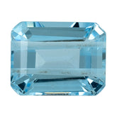 SKY BLUE TOPAZ CUT OCTAGON (TWO HOLE FULL DRILL) 9x7MM 2.95 Cts.