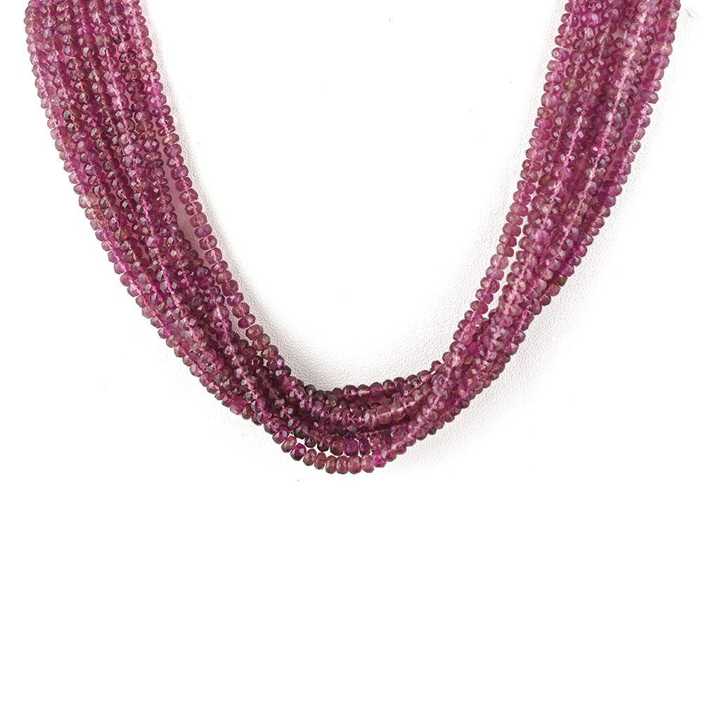 PINK TOURMALINE 4.00-4.50MM FACETED ROUNDEL BEADS 15" LINE