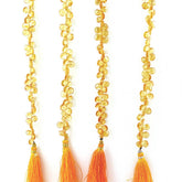 GOLDEN CITRINE 8X6-9X7MM FACETED ROSE CUT BRIOLETTE PEAR 8" LINE