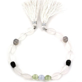 MIX SEMI PRECIOUS STONES 8X6-14X9MM MIX SHAPE BEADS 8.50" LINE