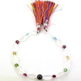 MIX SEMI PRECIOUS STONES 4.50-14X9MM MIX SHAPE BEADS 8.50" LINE