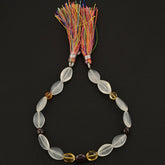 MIX SEMI PRECIOUS STONES 14X9MM PLAIN TUMBLE & UVEVEN CAB 8" LINE