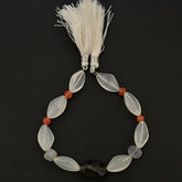 CARNELIAN, & QUARTZ 5.00-19X11MM MIX SHAPE BEADS 8" LINE