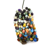 MIX SEMI PRECIOUS STONE 13X10-41X28MM MIX SHAPE BEADS 16" LINE