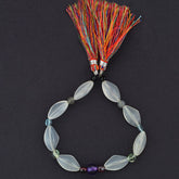 MIX SEMI PRECIOUS STONE 5-19X11MM MIX SHAPE BEADS 8" LINE