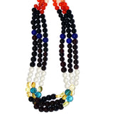 SYNTHETIC GLASS & SEMI PRECIOUS STONE 5.50-9X7MM PLAIN & FACETED MIX SHAPE 15" LINE