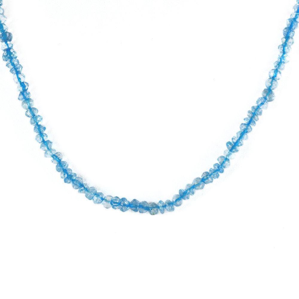 DYED SKY BLUE TOPAZ 4.50-6.50MM FACETED ROUNDEL BEADS 16" LINE